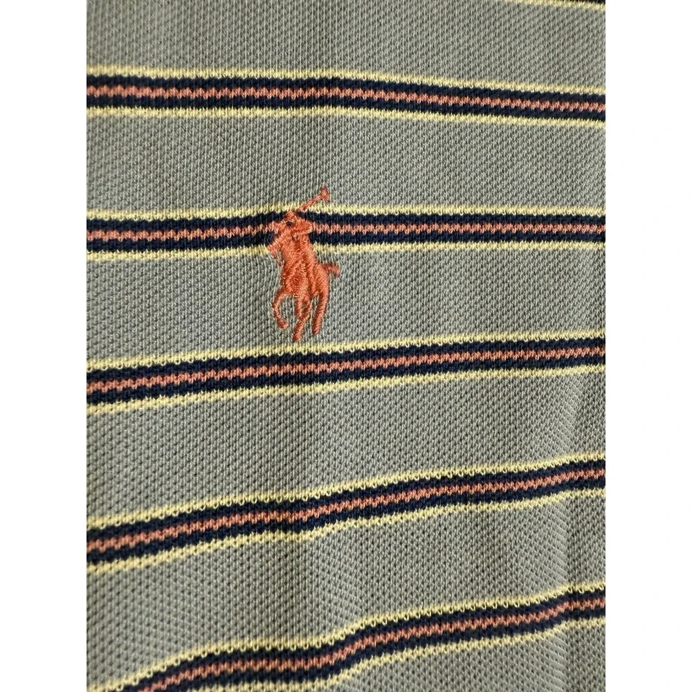 Vintage Polo‎ By Ralph Lauren Polo Men's S Blue Striped Pink Pony Preppy Tennis